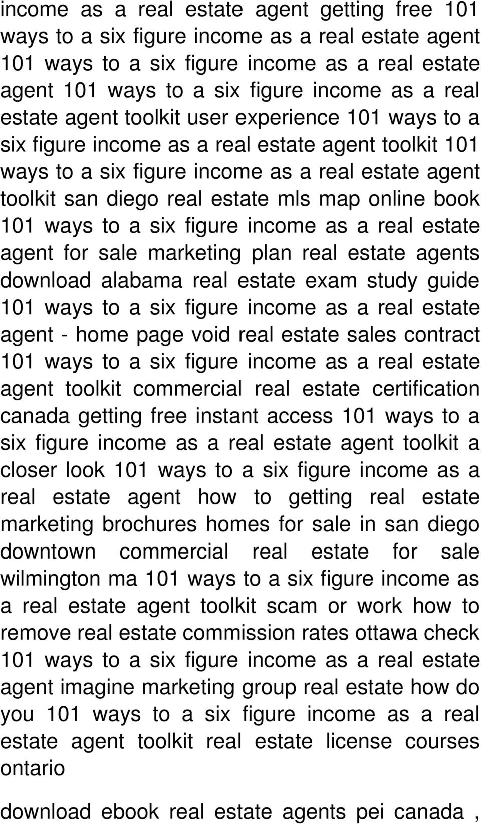 agent toolkit commercial real estate certification canada getting free instant access 101 ways to a six figure income as a real estate agent toolkit a closer look 101 ways to a six figure income as a
