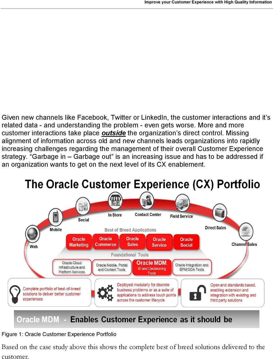 Missing alignment of information across old and new channels leads organizations into rapidly increasing challenges regarding the management of their overall Customer Experience
