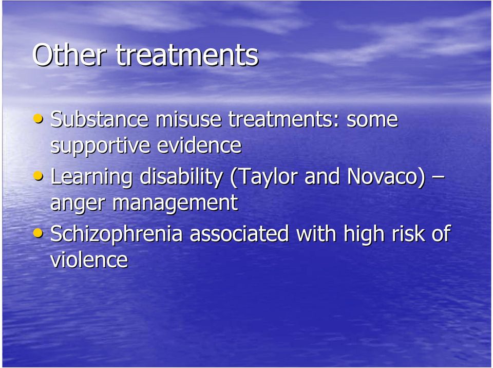 Learning disability (Taylor and Novaco)