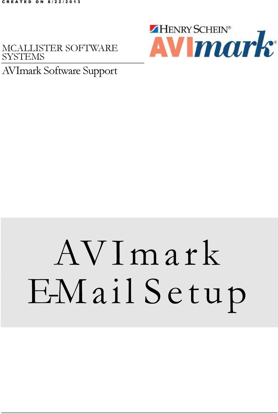 SYSTEMS AVImark Software