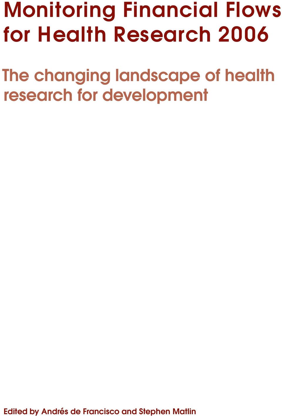 health research for development Edited