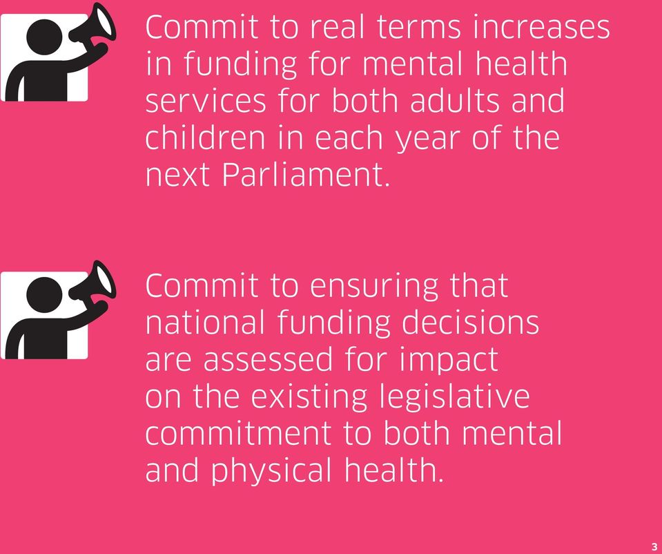 Commit to ensuring that national funding decisions are assessed for