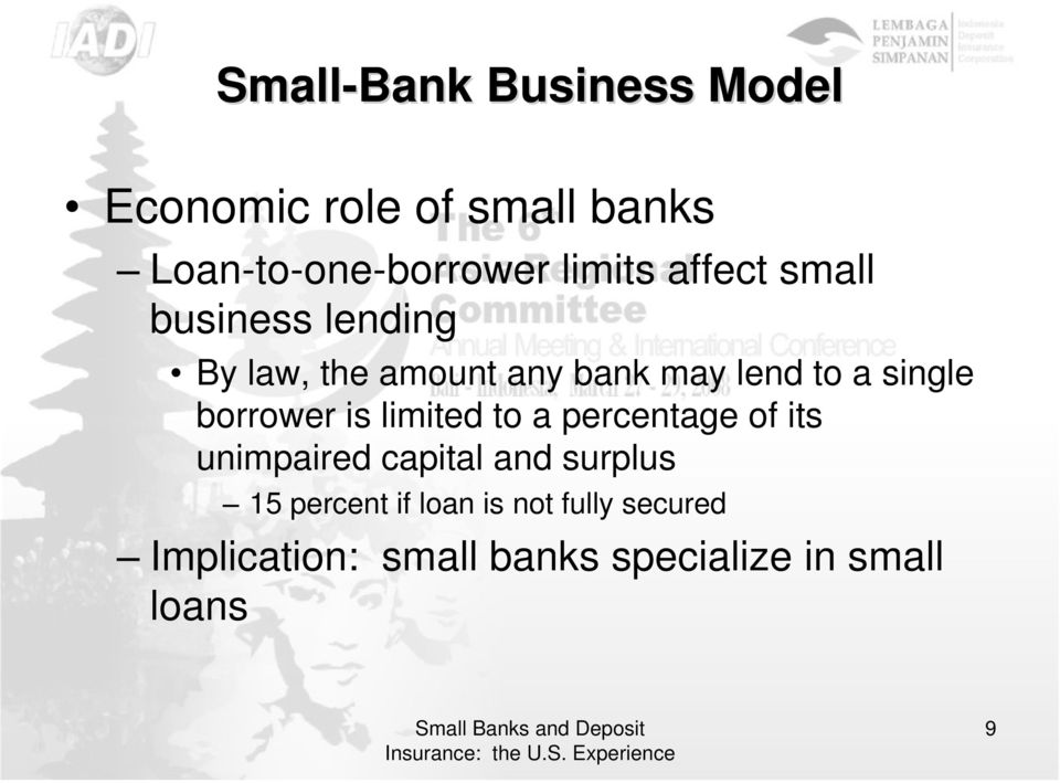 single borrower is limited to a percentage of its unimpaired capital and surplus