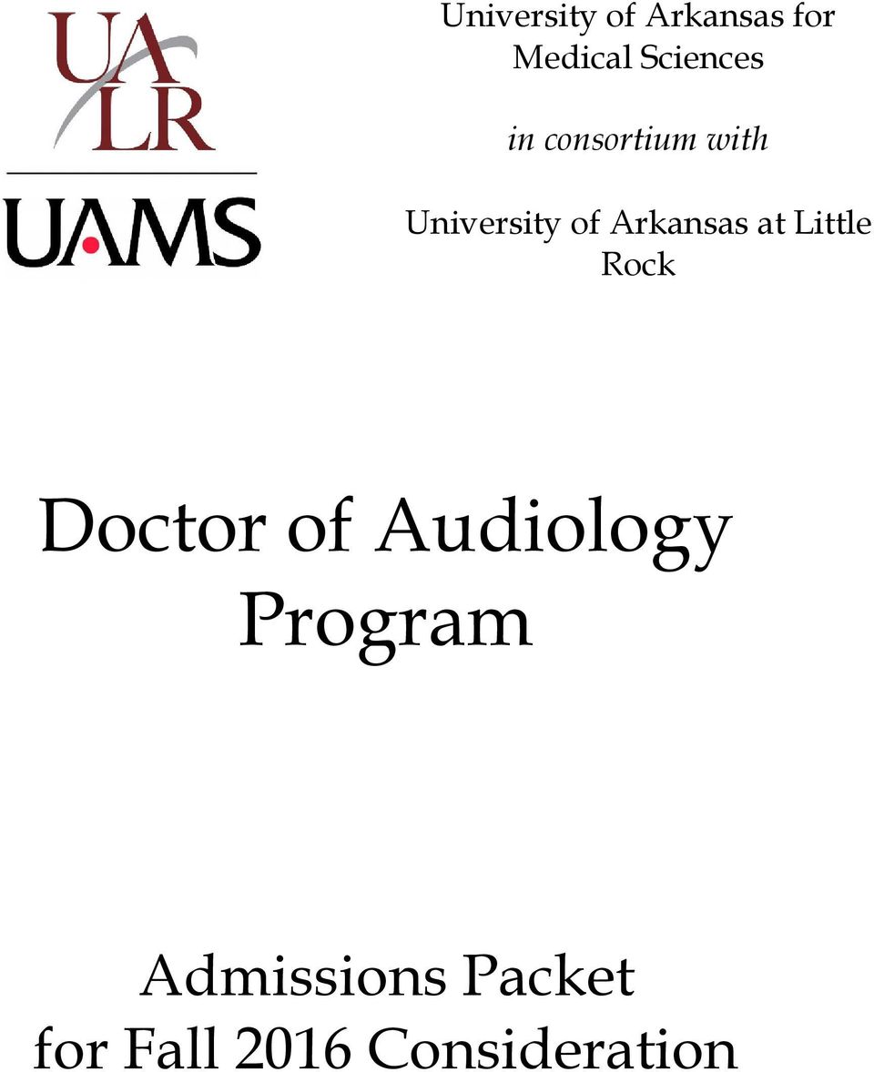 at Little Rock Doctor of Audiology Program