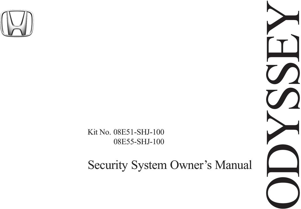 Security System Owner s Manual