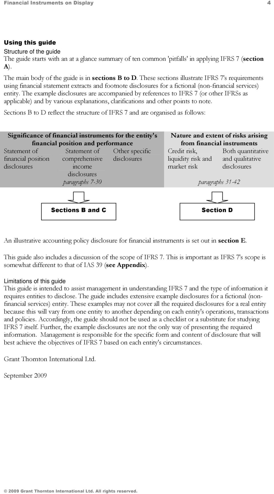 These sections illustrate IFRS 7's requirements using financial statement extracts and footnote disclosures for a fictional (non-financial services) entity.