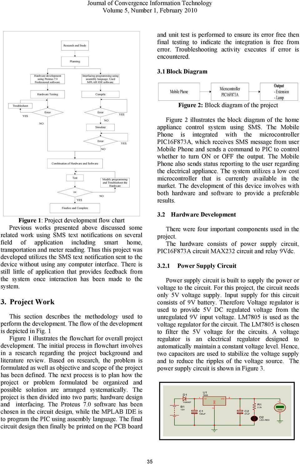 Compile Error Simulate Error Modify programming and Troubleshoot the Hardware Figure 1: Project development flow chart Previous works presented above discussed some related work using SMS text