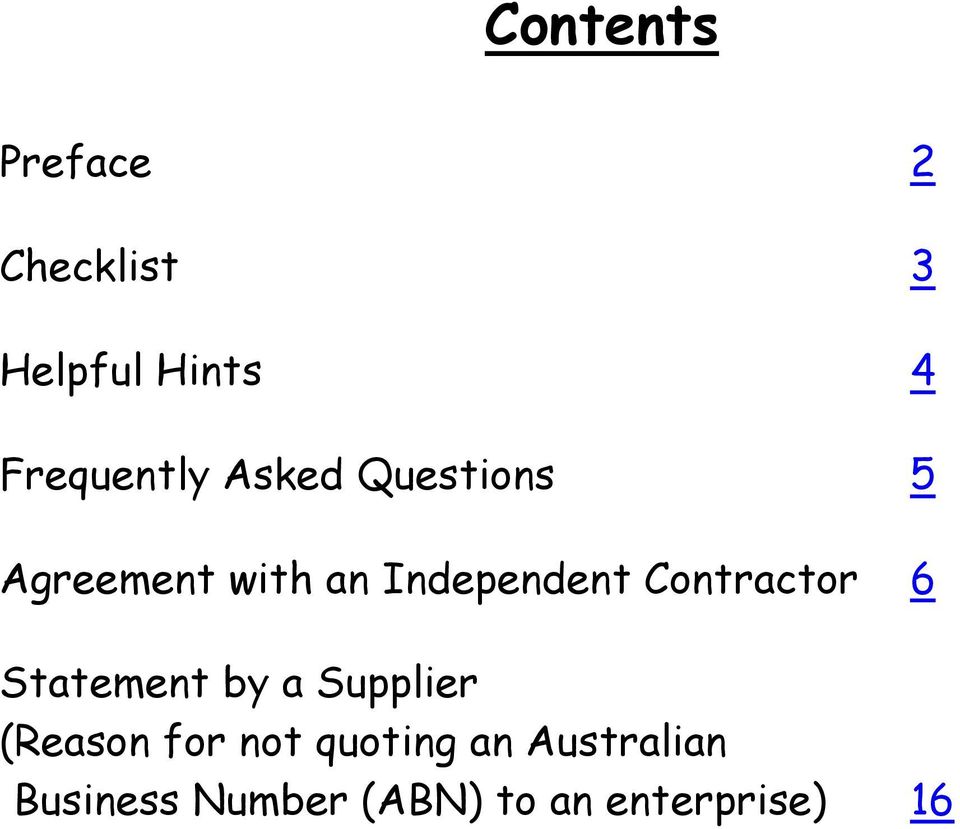 Independent Contractor 6 Statement by a Supplier