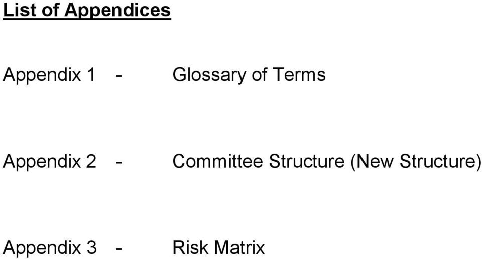 - Committee Structure (New