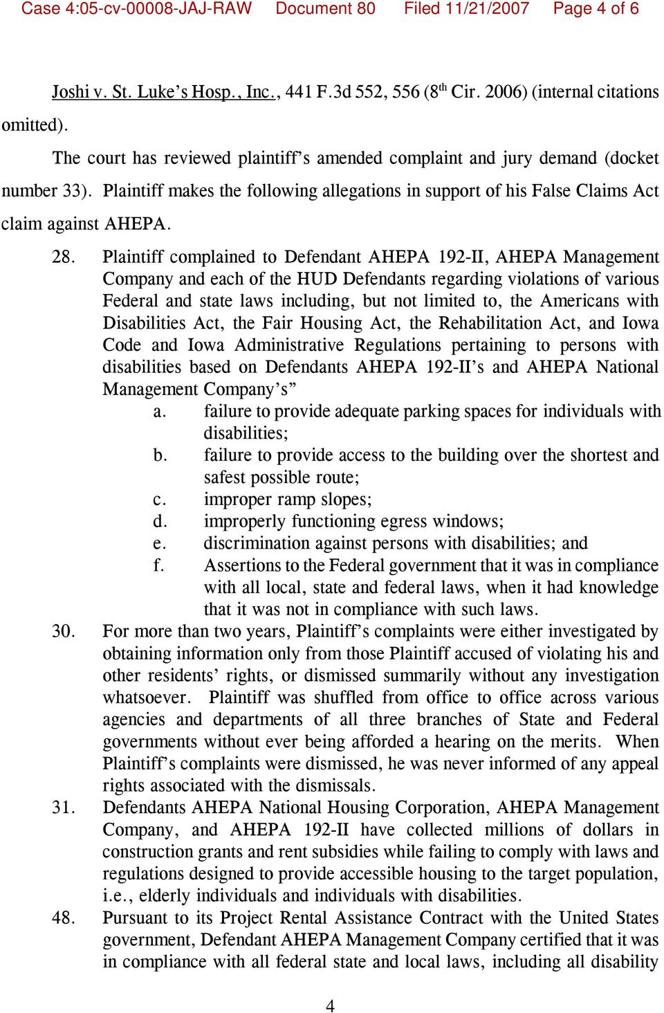 Plaintiff makes the following allegations in support of his False Claims Act claim against AHEPA. 28.