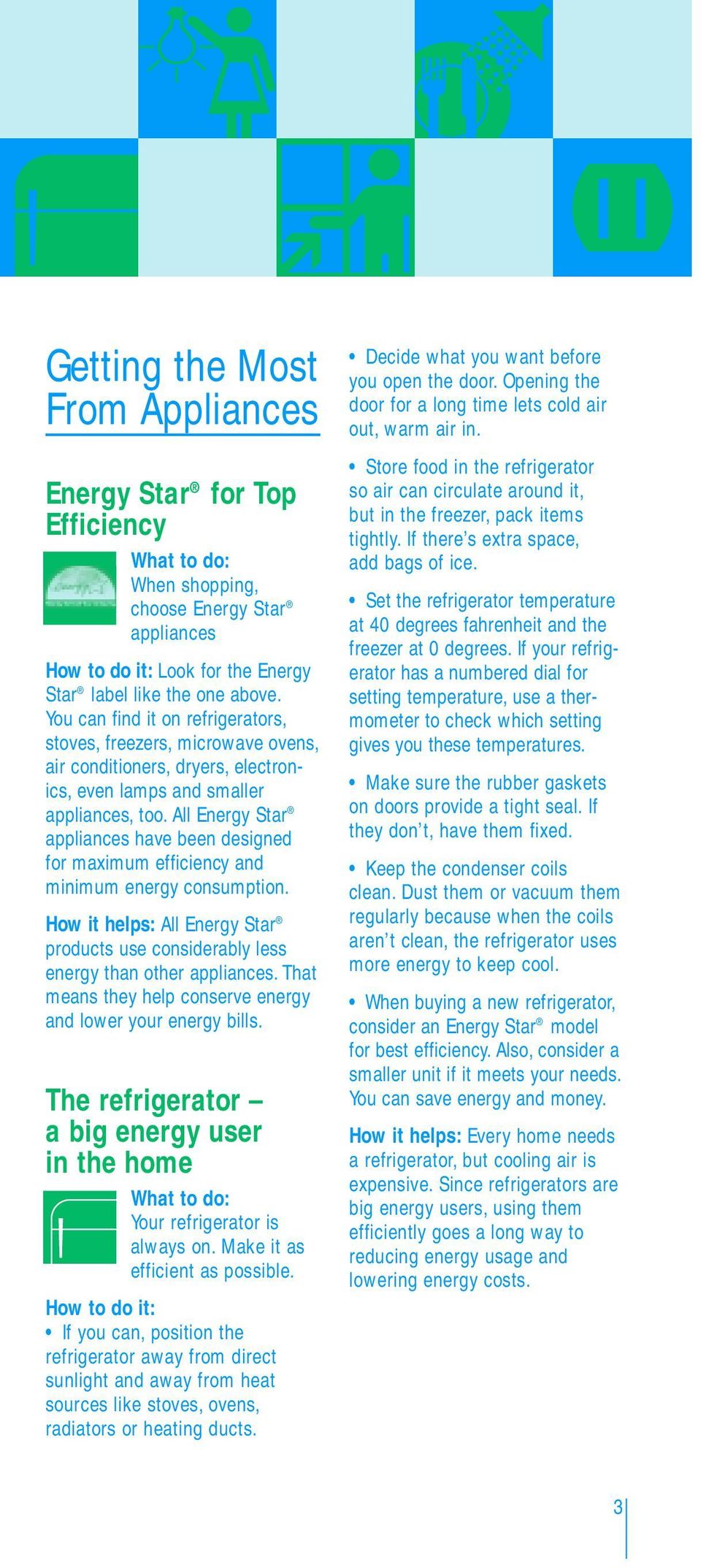 All Energy Star appliances have been designed for maximum efficiency and minimum energy consumption. How it helps: All Energy Star products use considerably less energy than other appliances.