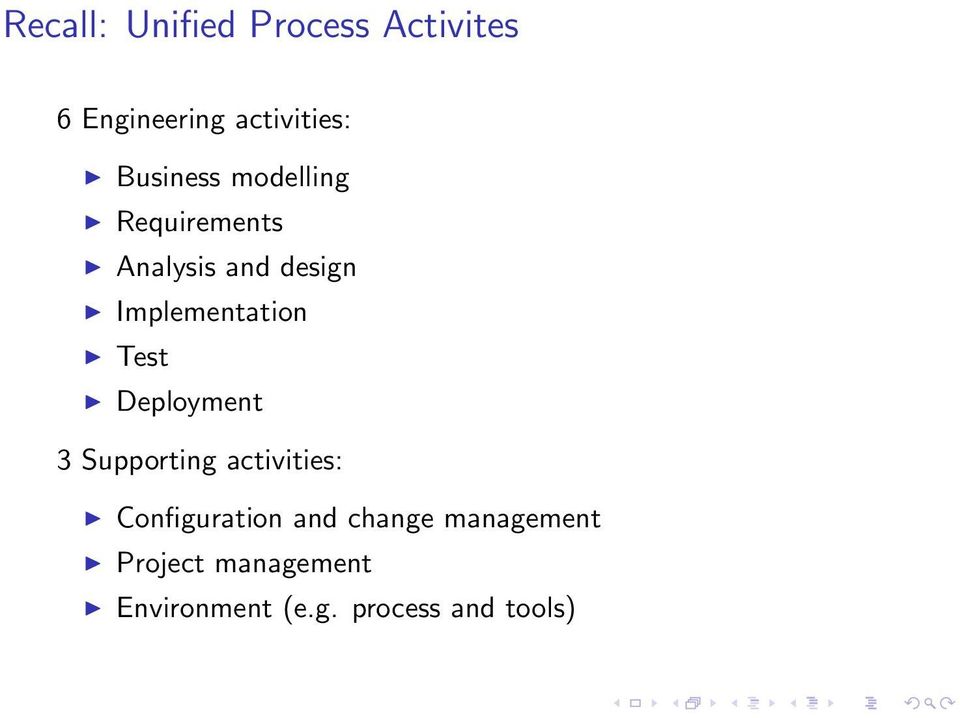 Implementation Test Deployment 3 Supporting activities: