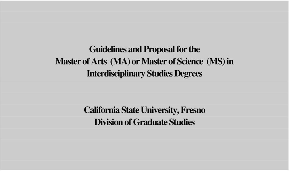 Interdisciplinary Studies Degrees California