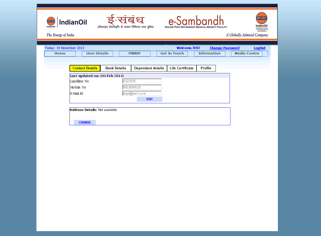 Prms Indianoil Login