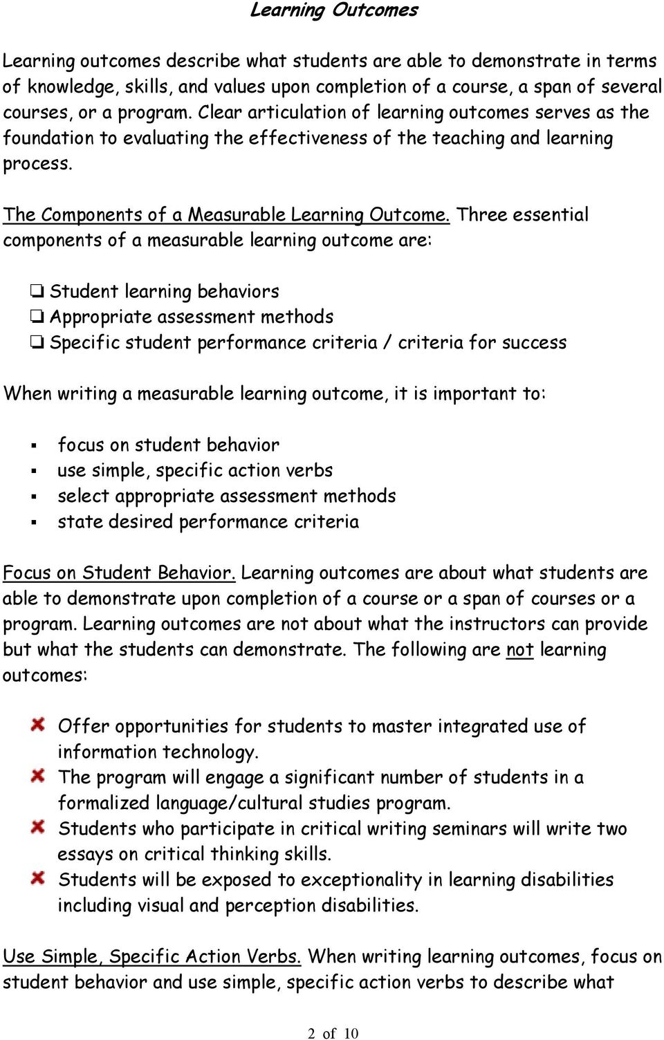 Writing Measurable Learning Outcomes - PDF Free Download