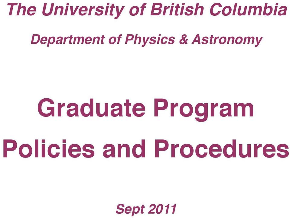 Physics & Astronomy Graduate