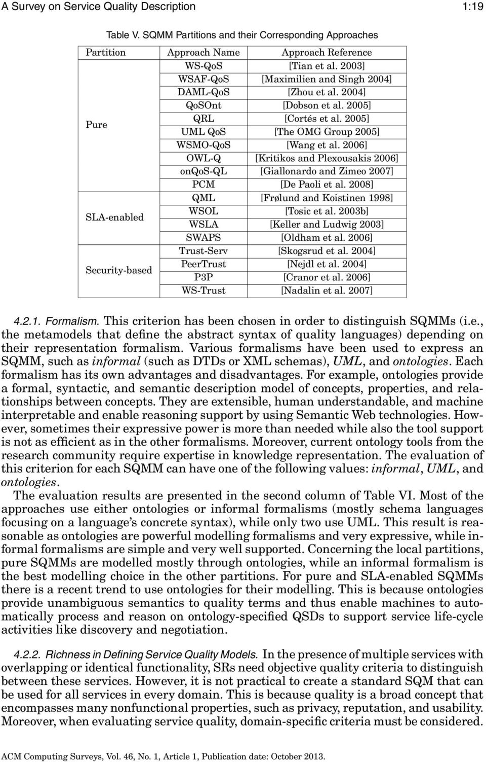 2006] OWL-Q [Kritikos and Plexousakis 2006] onqos-ql [Giallonardo and Zimeo 2007] PCM [De Paoli et al. 2008] QML [Frølund and Koistinen 1998] SLA-enabled WSOL [Tosic et al.