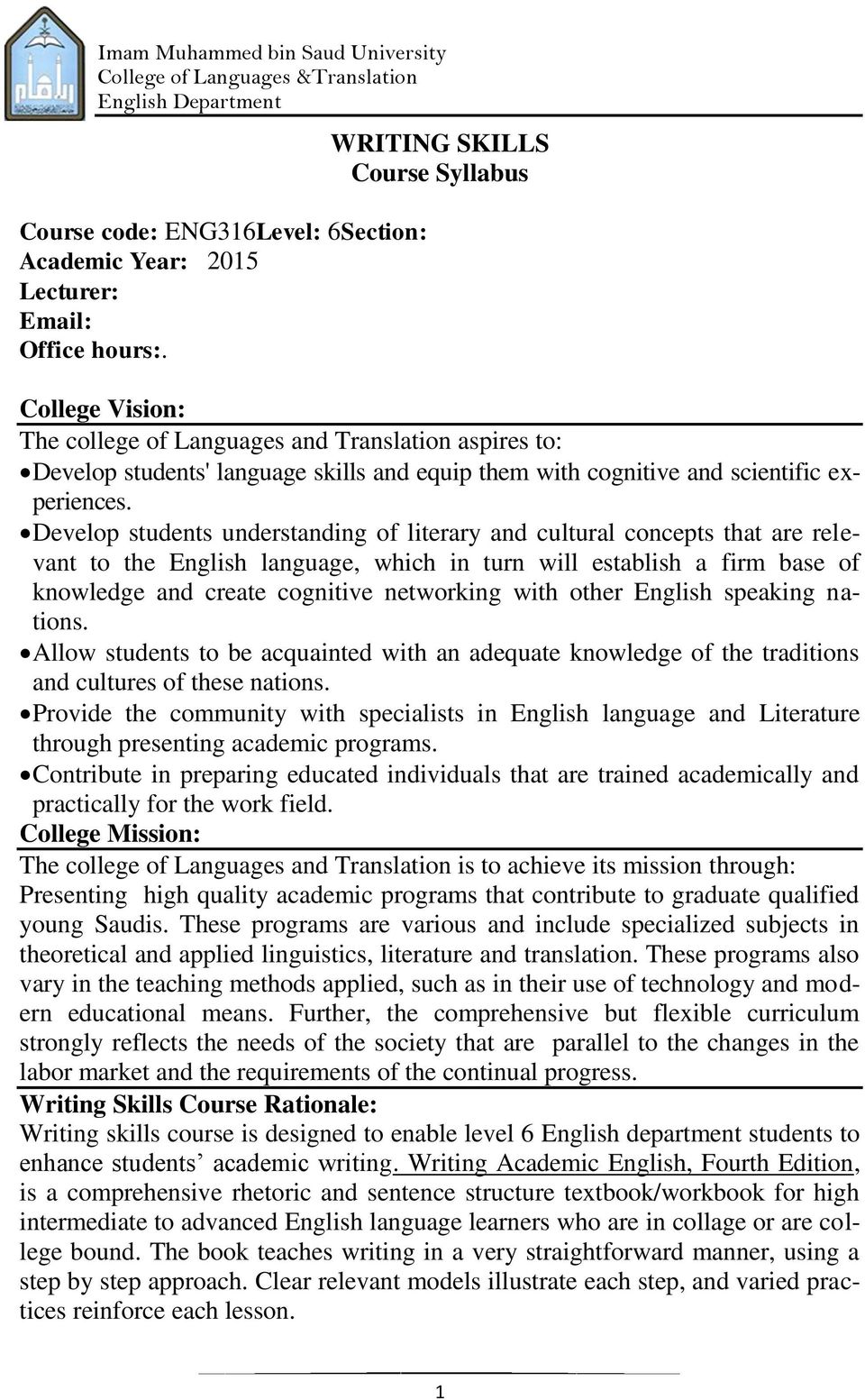 Develop students understanding of literary and cultural concepts that are relevant to the English language, which in turn will establish a firm base of knowledge and create cognitive networking with