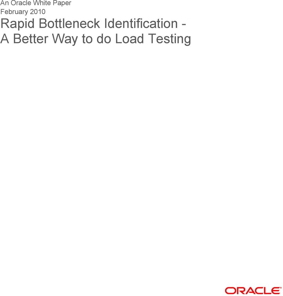 Bottleneck Identification