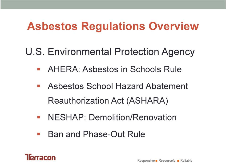 Schools Rule Asbestos School Hazard Abatement