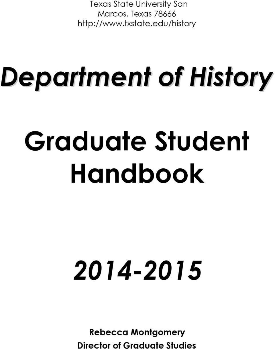 edu/history Department of History Graduate