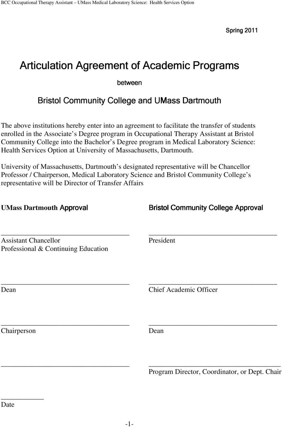 Option at University of Massachusetts, Dartmouth.