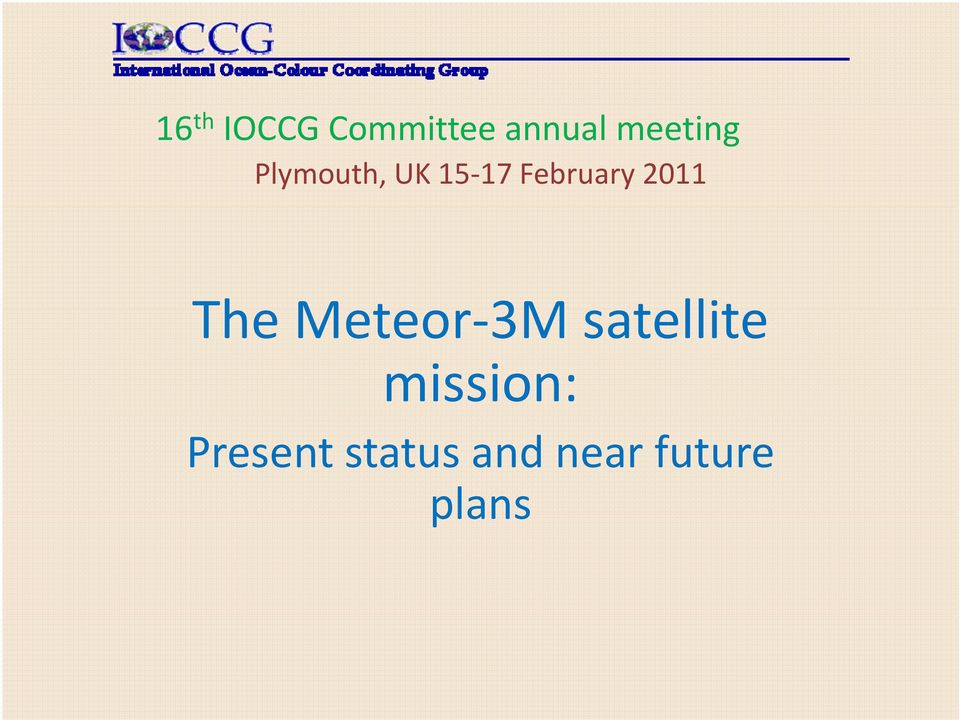 2011 The Meteor 3M Mt satellite