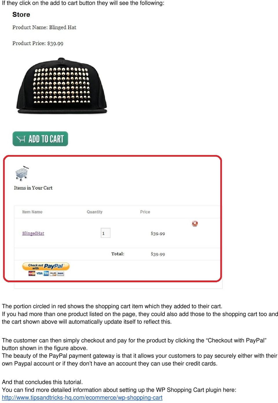 The customer can then simply checkout and pay for the product by clicking the Checkout with PayPal button shown in the figure above.
