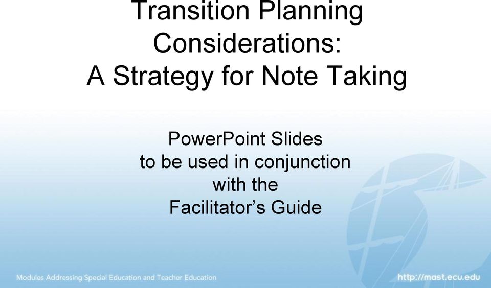 Note Taking PowerPoint Slides to