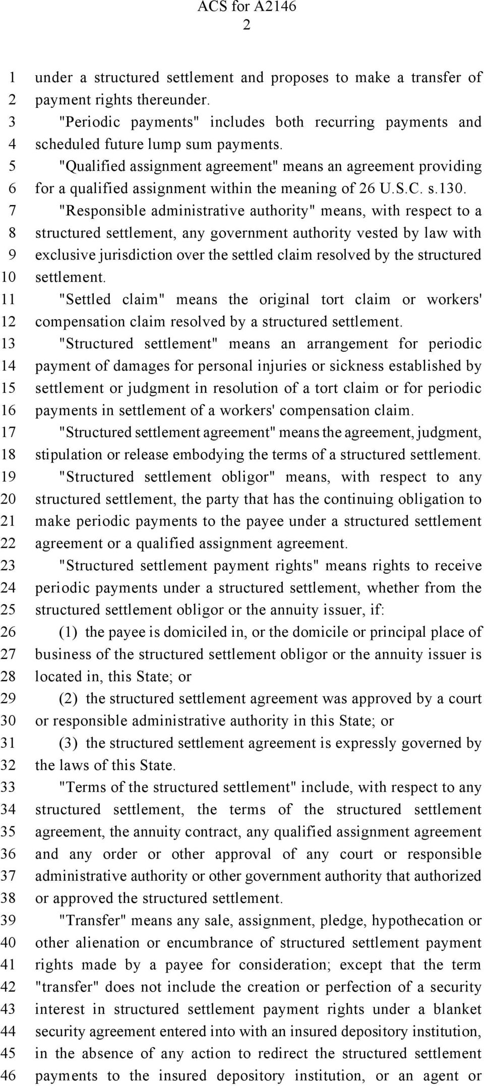 "Qualified assignment agreement" means an agreement providing for a qualified assignment within the meaning of U.S.C. s.0.