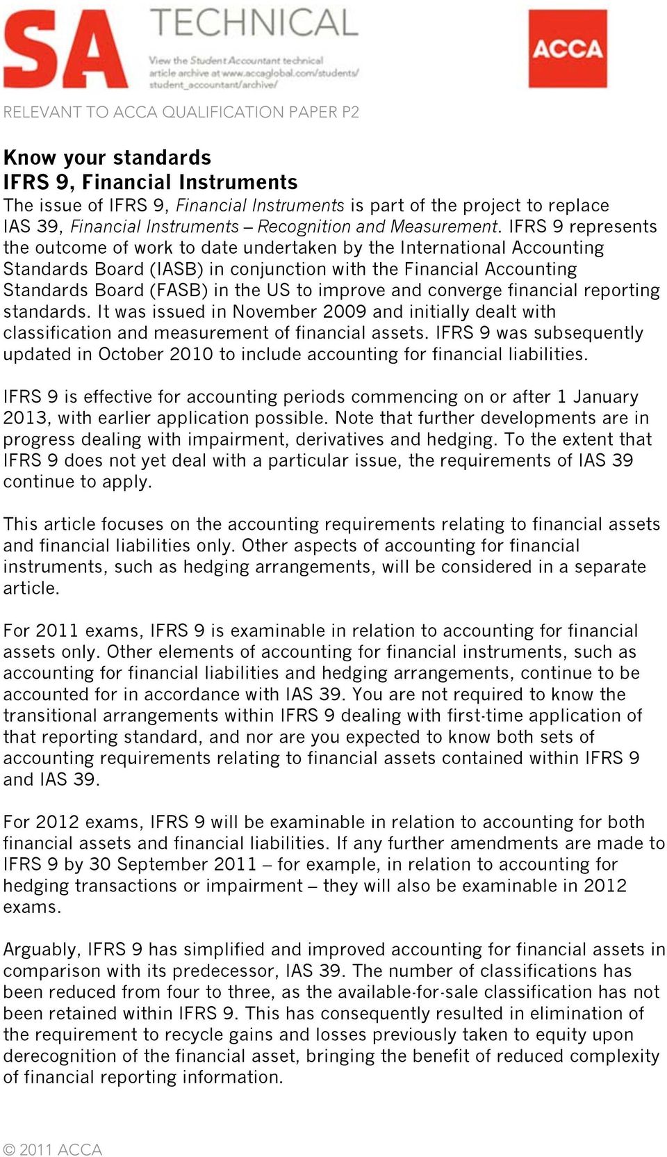 Know Your Standards Ifrs 9 Financial Instruments Pdf Free Download