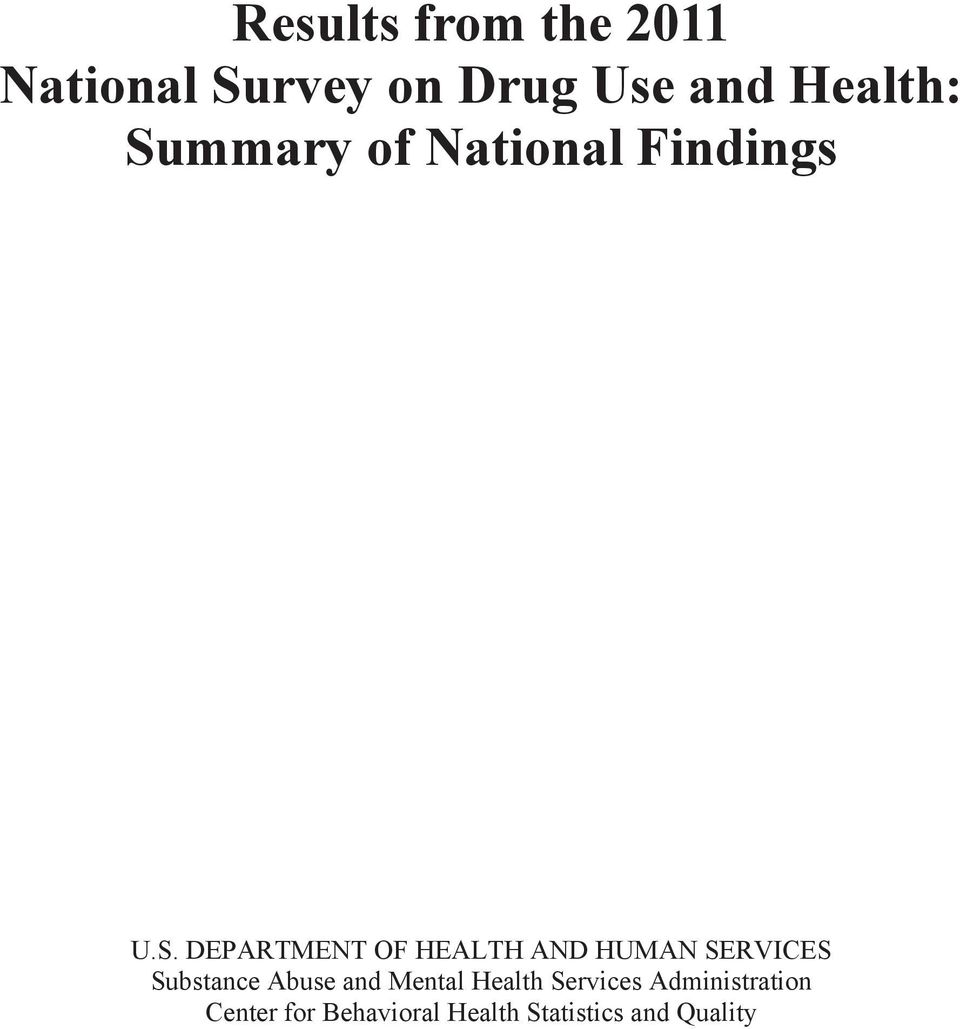 HUMAN SERVICES Substance Abuse and Mental Health Services