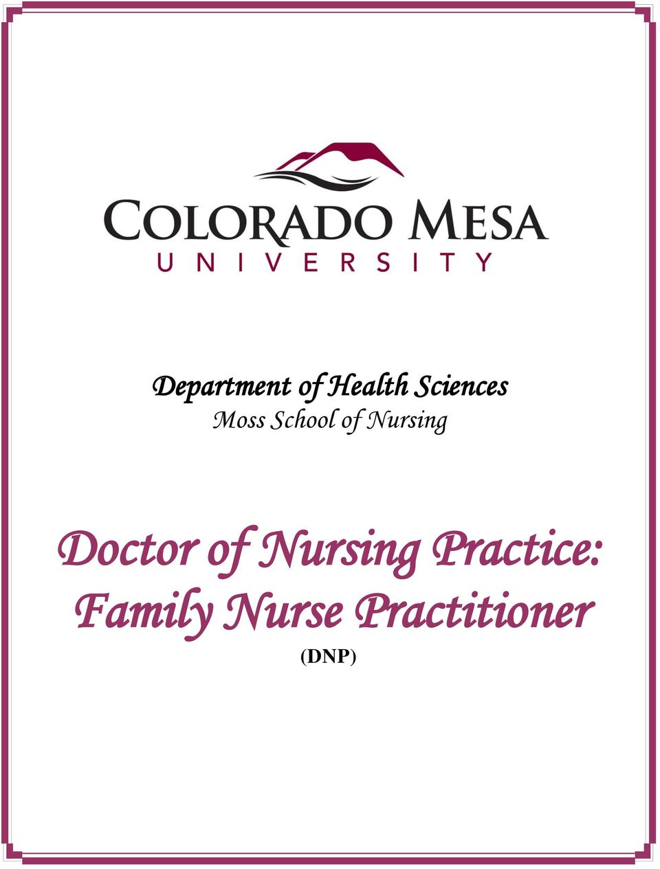 Nursing Doctor of Nursing