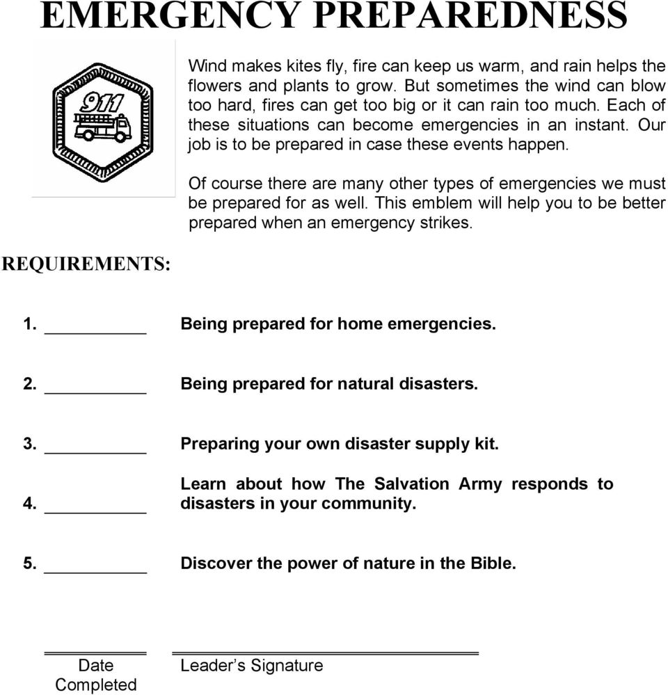 Our job is to be prepared in case these events happen. Of course there are many other types of emergencies we must be prepared for as well.