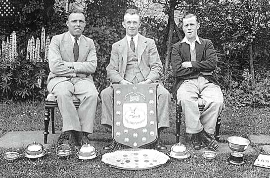 Derbyshire Union Of Golf Clubs Derbyshire Union of Golf Clubs Amateur Champioship 1937. From left: Eric Ashmore, Arthur Robinson and Joe Armitt.