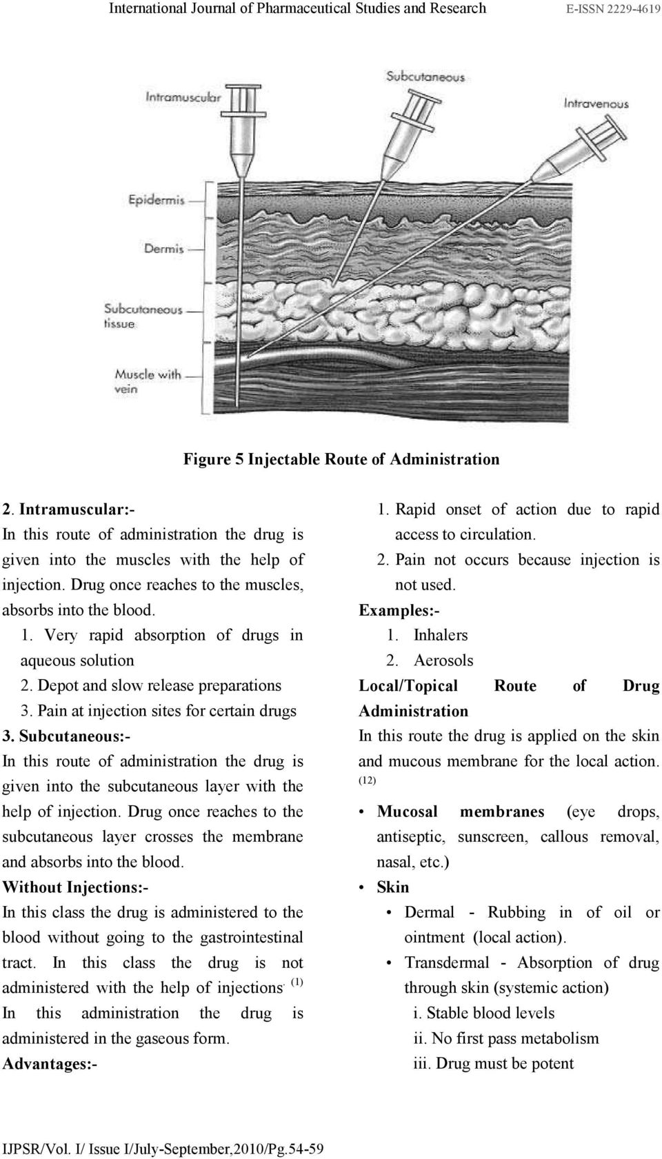 Subcutaneous:- given into the subcutaneous layer with the help of injection. Drug once reaches to the subcutaneous layer crosses the membrane and absorbs into the blood.