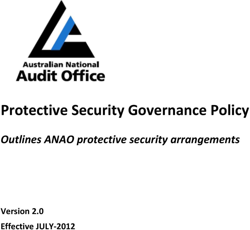 ANAO protective security