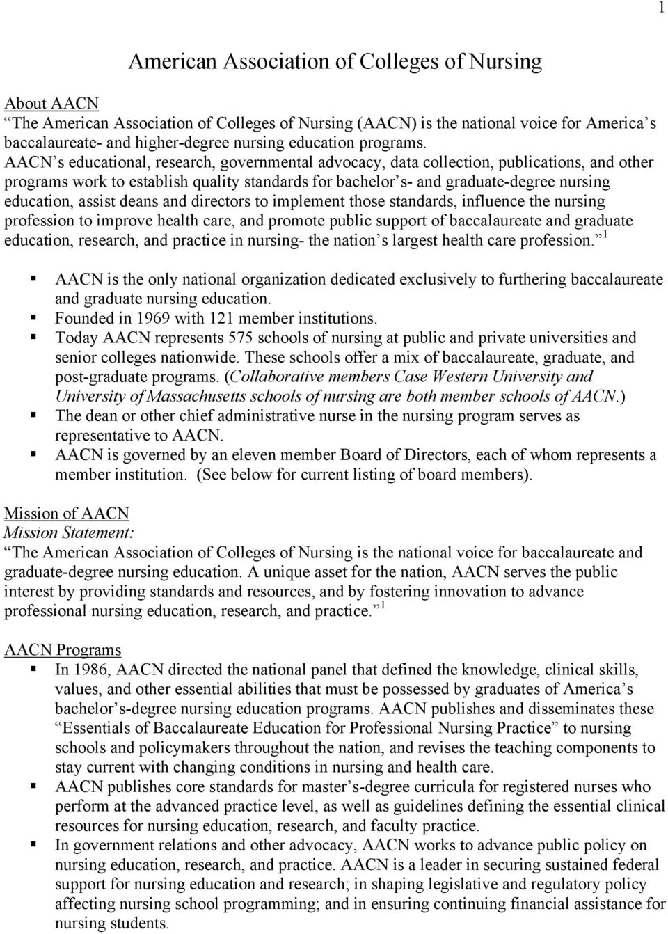 aacn mission statement