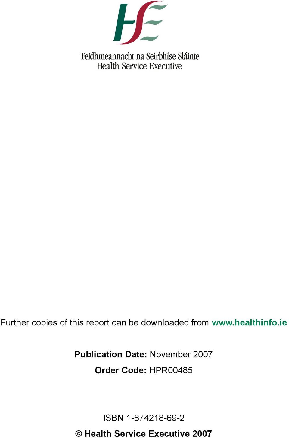ie Publication Date: November 2007 Order