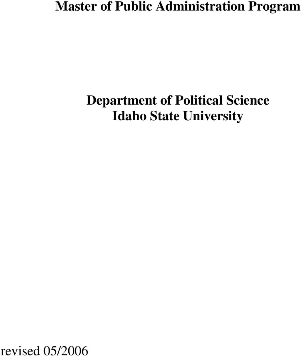 Program Idaho State