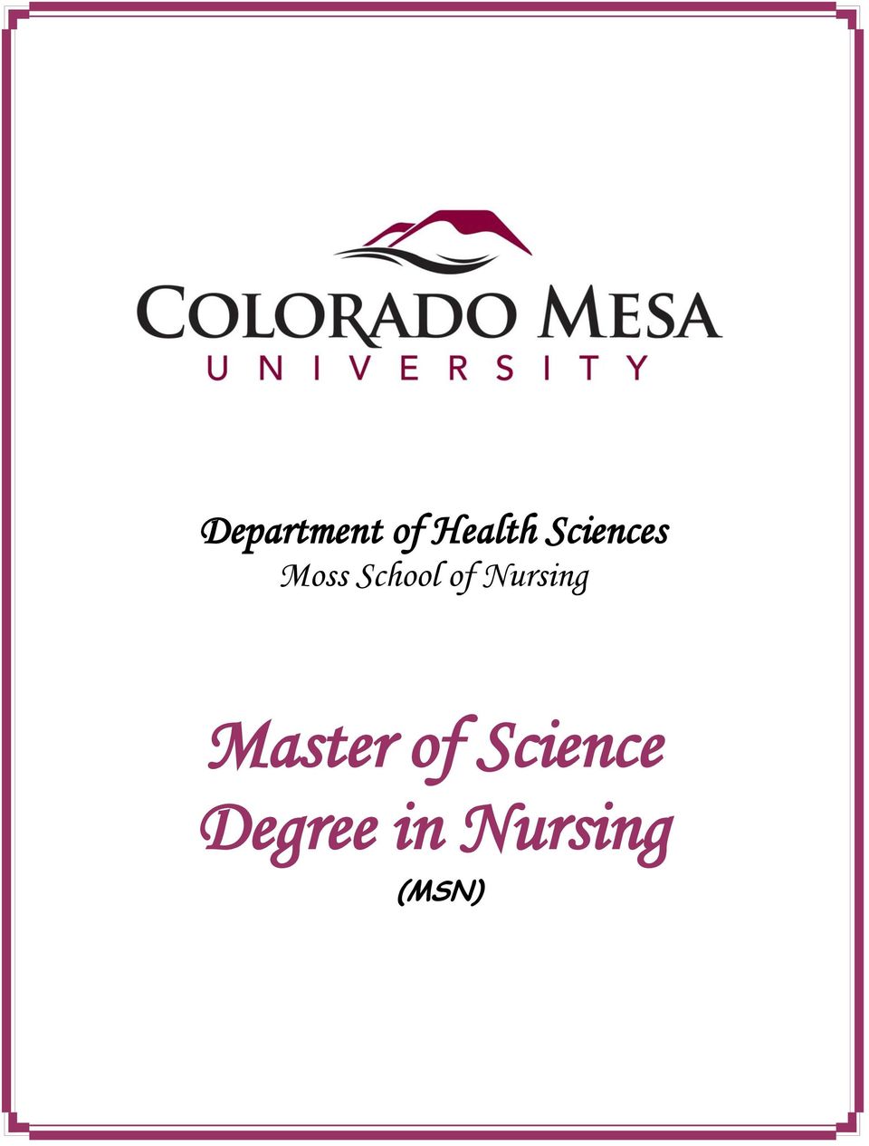 Nursing Master of
