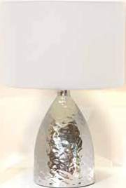 Table Lamps, Lottie Silver Hammered Metal Touch Table Lamp