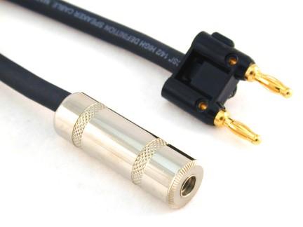 Conquest Sound CS114B 10-Feet Neutrik 1/4-Inch to Double Banana Plug 14 Gauge Speaker Cable 