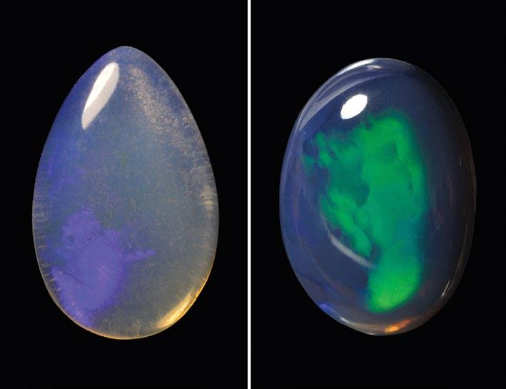 (Figure 24) Brightness The POC s brightness of most of the opals from Dubník, thus light opals, is affected by the wide variation in haziness of the body.
