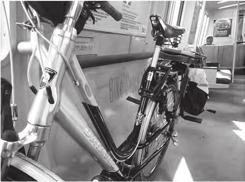 47 FIGURE 37 Bicyclist uses a stair channel to exit one of BART s stations (courtesy: BART). Electronic Bike Lockers programmed for pay as you go (Figure 39).