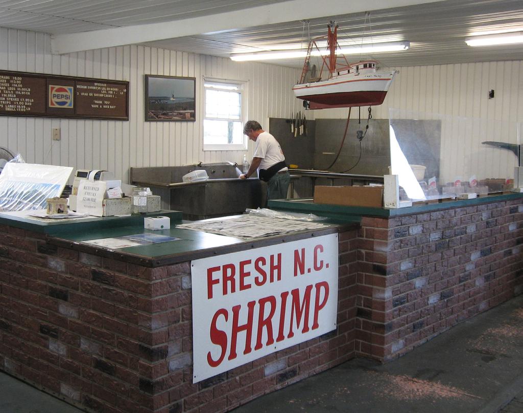 24 Susan West and Barbara J. Garrity-Blake Fresh N.C. shrimp for sale at the Garland s Fresh Seafood Inc. of Brunswick County, NC. Photo courtesy of Susan West and Barbara J.