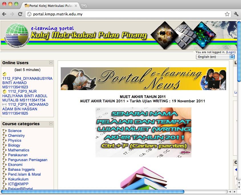 Kmpp laman web Senarai Kolej