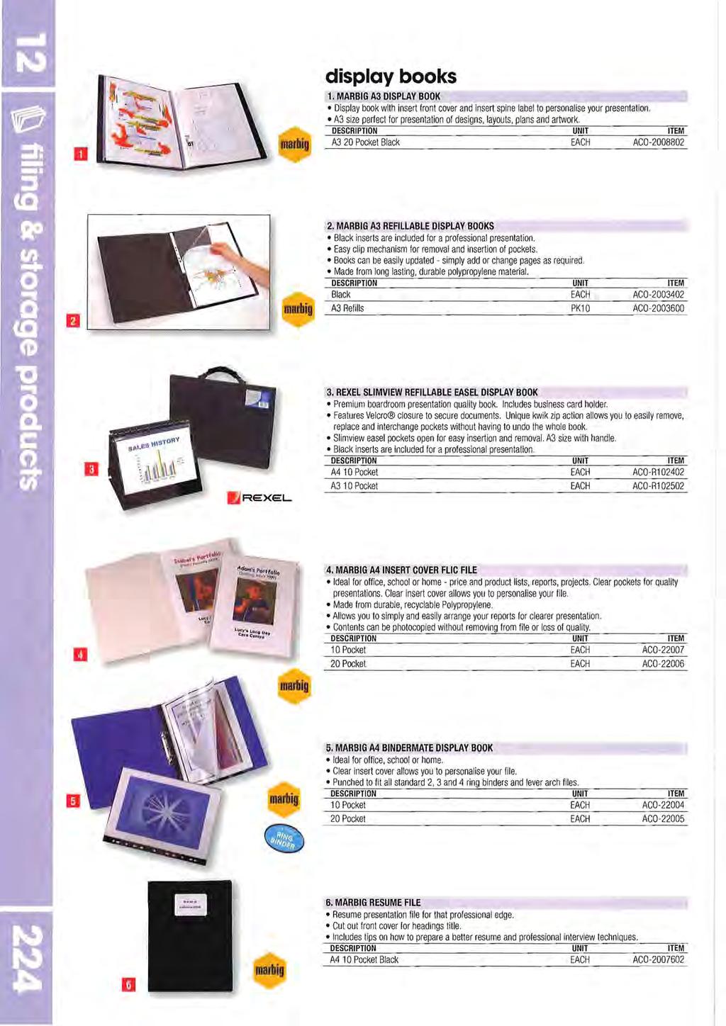 2 x eco-eco A2 50% Recycled 10 Pocket Black Folder Presentation Display Book 