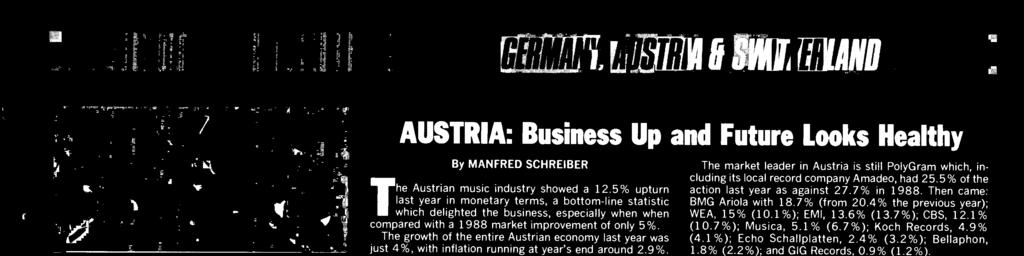 The '88 figure, then computed at wholesale, and excluding record club sales, was $84.42 million. International pop product accounted for 75.7% of sales in ustria last year, up 2.7% on 1988.