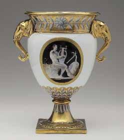 Height 33 cm Acquired through the Purchasing Commission The two paired ice-cream vases with lids, shaped like Classical urns ( urnes antiques ).